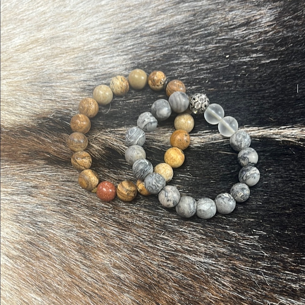 Elegant Stone Beaded Bracelet Set